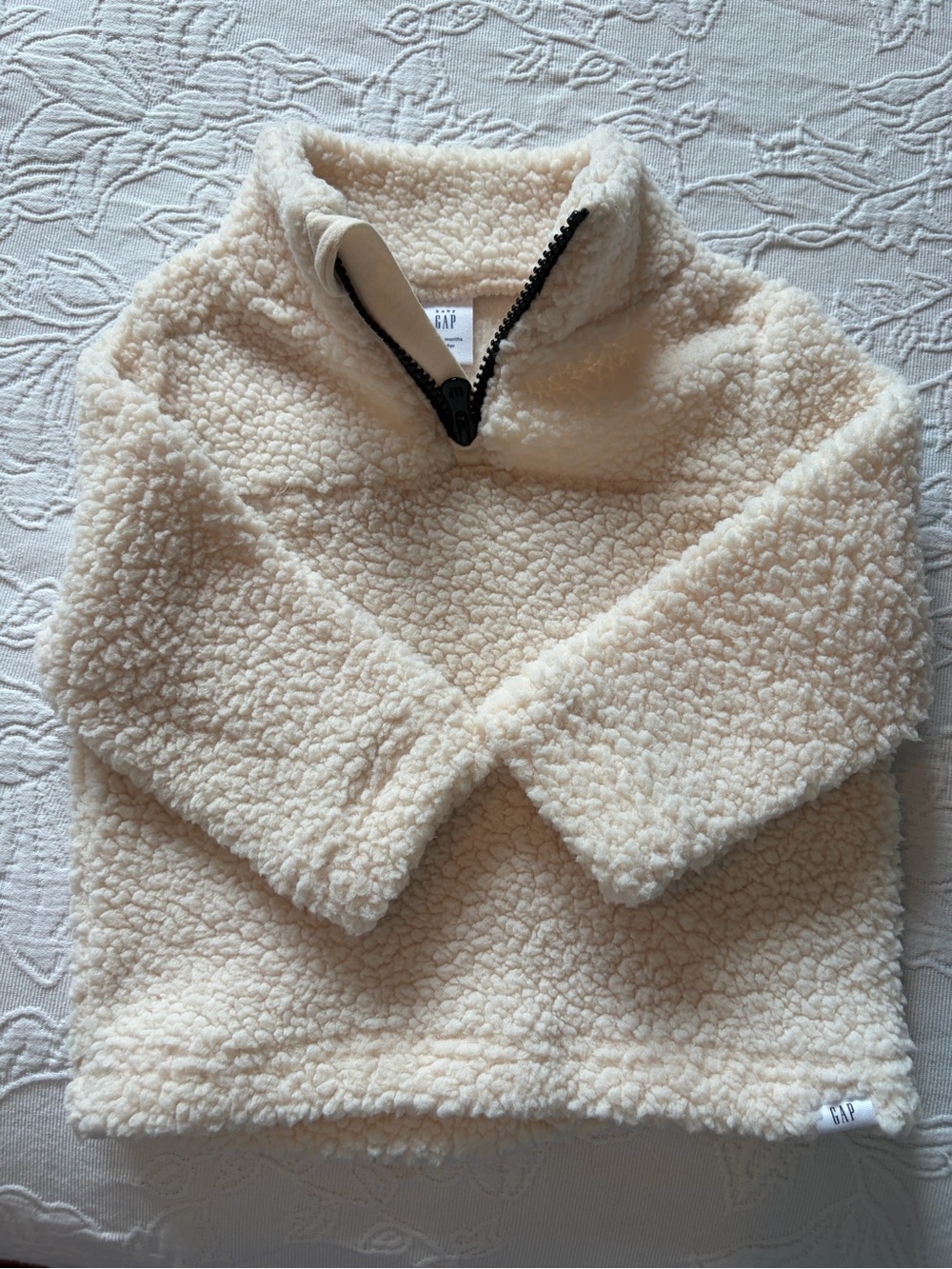 GAP Cream Sherpa Half-Zip Turtleneck Pullover 18-24m